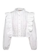 Blouse With Scallops And Embroideri White Stella Nova