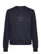 Reg Tonal Shield C-Neck Sweat Navy GANT