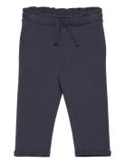 Elastic Waist Cotton Trousers Navy Mango