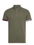 Flag Cuff Slim Fit Polo Khaki Tommy Hilfiger