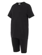 Mlsally Solid T-Shirt & Shorts Set Noos Black Mamalicious