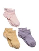 Petra Sneaker Socks - 3-Pack Purple Mp Denmark