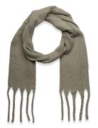 Scarf Big Fringe Skinny Khaki Lindex