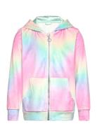 Hoodjacket Velour Rainbow Aop Pink Lindex