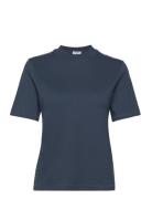 Mock Neck Tee Navy Filippa K