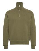 Maryon Half Zip Washed Sweatshirt Green Morris