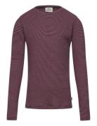 2X2 Cotton Stripe Talino Top Burgundy Mads Nørgaard