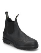 Bl 2443 Elastic Sided Brogue Boot Black Blundst