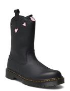 Bex Heart P-O Boot Y Black+Pale Pink Classic Nappa+Patent Lamper Black...