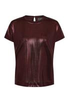 Mmnivola O-Neck Metallic Tee Burgundy MOS MOSH