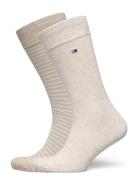 Th Men Small Stripe Sock 2P Beige Tommy Hilfiger