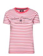 Layla Striped Reg Sj Vin W Tee Red VINSON