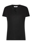 Mschfenya Modal V Neck Tee Black MSCH Copenhagen