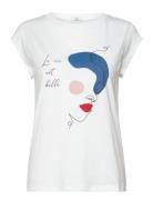 Cc Heart Face T-Shirt - Cap Sleeve White Coster Copenhagen