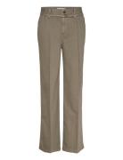 Wide Leg Jeans With Belt Detail Khaki Mango