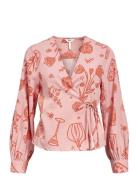 Objsage Re L/S Wrap Top 137 Pink Object