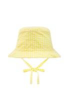 Poplin Hat Check Yellow Boboli