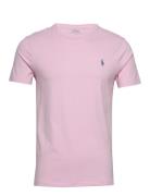 Custom Slim Fit Jersey Crewneck T-Shirt Pink Polo Ralph Lauren