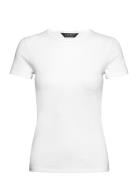 Rfnd Strtch 1X1 Rib-S/S Top White Lauren Ralph Lauren