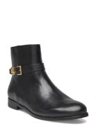 Brooke Burnished Leather Bootie Black Lauren Ralph Lauren