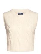 Cropped Cable Wool-Cashmere Sweater Cream Polo Ralph Lauren