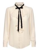 Ruffle-Trim Georgette Blouse Cream Lauren Ralph Lauren