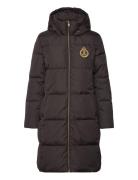 Crest-Patch Hooded Down Coat Black Lauren Ralph Lauren