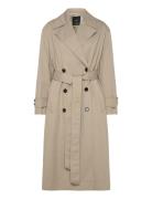 Long Over D Double-Breasted Trench Coat Beige Mango