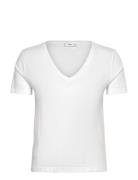 V-Neck Cotton T-Shirt White Mango