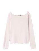 Nlfrille Ls Solid Boatneck Top Pink LMTD