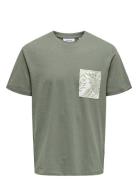 Onsperry Life Reg Leaf Ss Pockettee Noos Green ONLY & SONS