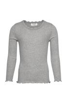 Rkbalta Ls Regular Lace T-Shirt Grey Rosemunde Kids