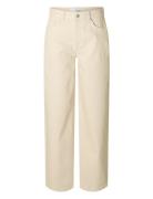 Slfalice Mw Barrel Ecru Jeans Beige Selected Femme