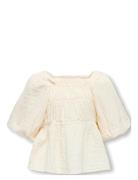 Kogthyra Life S/S Square Top Cp Wvn Beige Kids Only