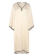 Briony Satin Kaftan Dress Beige Malina