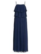 Vichiffan Singlet Pleat Dress - Noos/Dc Navy Vila