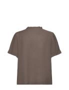 Rwroa Ss Regular Blouse Brown Rosemunde