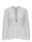 Onlisabella Ls String Top Wvn White ONLY