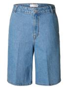 Slfevelyn Hw Bermuda Denim Shorts Blue Selected Femme
