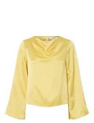 Slfselene Ls Draped Neckline Top B Yellow Selected Femme