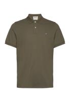 Reg Shield Ss Pique Polo Khaki GANT