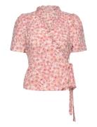 Peony Wrap Blouse Pink A-View