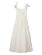 Bow-Strap Seersucker Summer Dress White Lexington Clothing