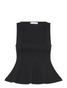 Peplum Top With Seam Detail Black Mango