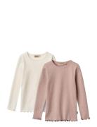 2 Rib T-Shirts L/S Ida Pink Wheat