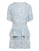 Floral Ruffle Dress Blue Mango