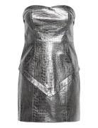 Embossed Pu Mini Dress Silver ROTATE Birger Christensen