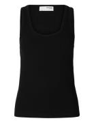 Slfanna U-Neck Tank Top Noos Black Selected Femme