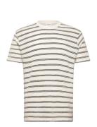 Striped Structured O-Neck Tee S/S Beige Lindbergh