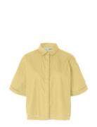 Slfnovi Ss Crochet Detail Shirt B Yellow Selected Femme
